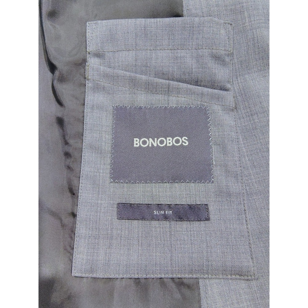 Bonobos Blazer Mens 38S Gray Wool Blend SLIM Fit Jacket Sport Coat - Picture 6 of 14